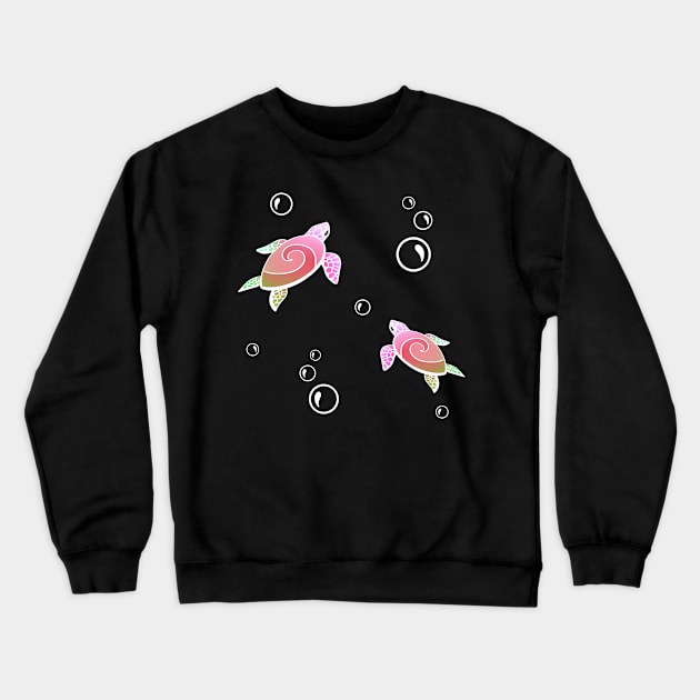 Cute Rainbow Pastel Turtle With Bubbles Crewneck Sweatshirt by ichewsyou